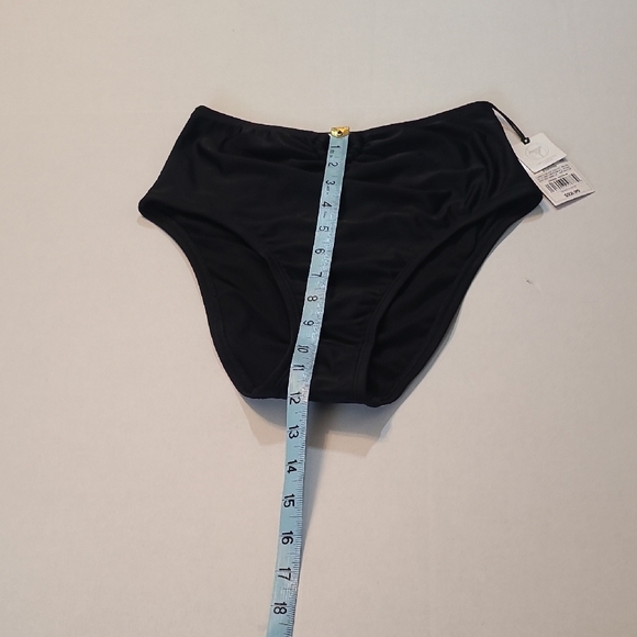 Shade & Shore Womens Black High-Waisted Bikini Bottom NWT Small High Leg - Picture 6 of 8